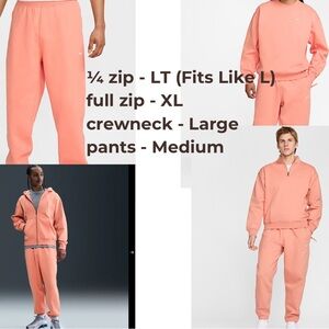 Nike Solo Swoosh Men BUNDLE 4PC Fleece Heavyweight hoodie+Pants+pullover Apricot